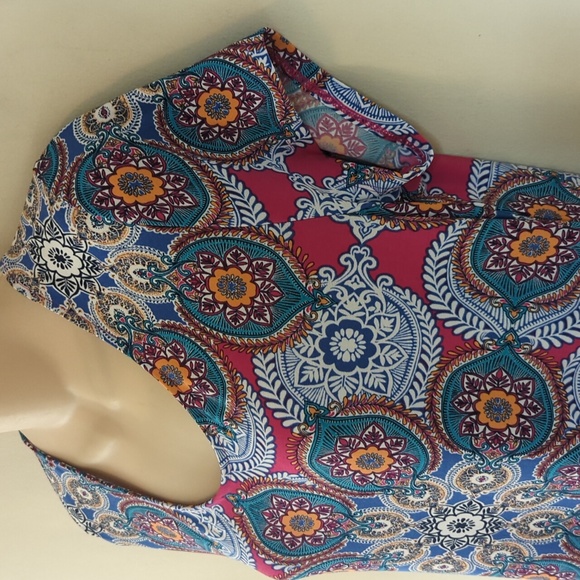 Chico's Medallion Cluster-Print Dress 8/10 - Picture 8 of 16